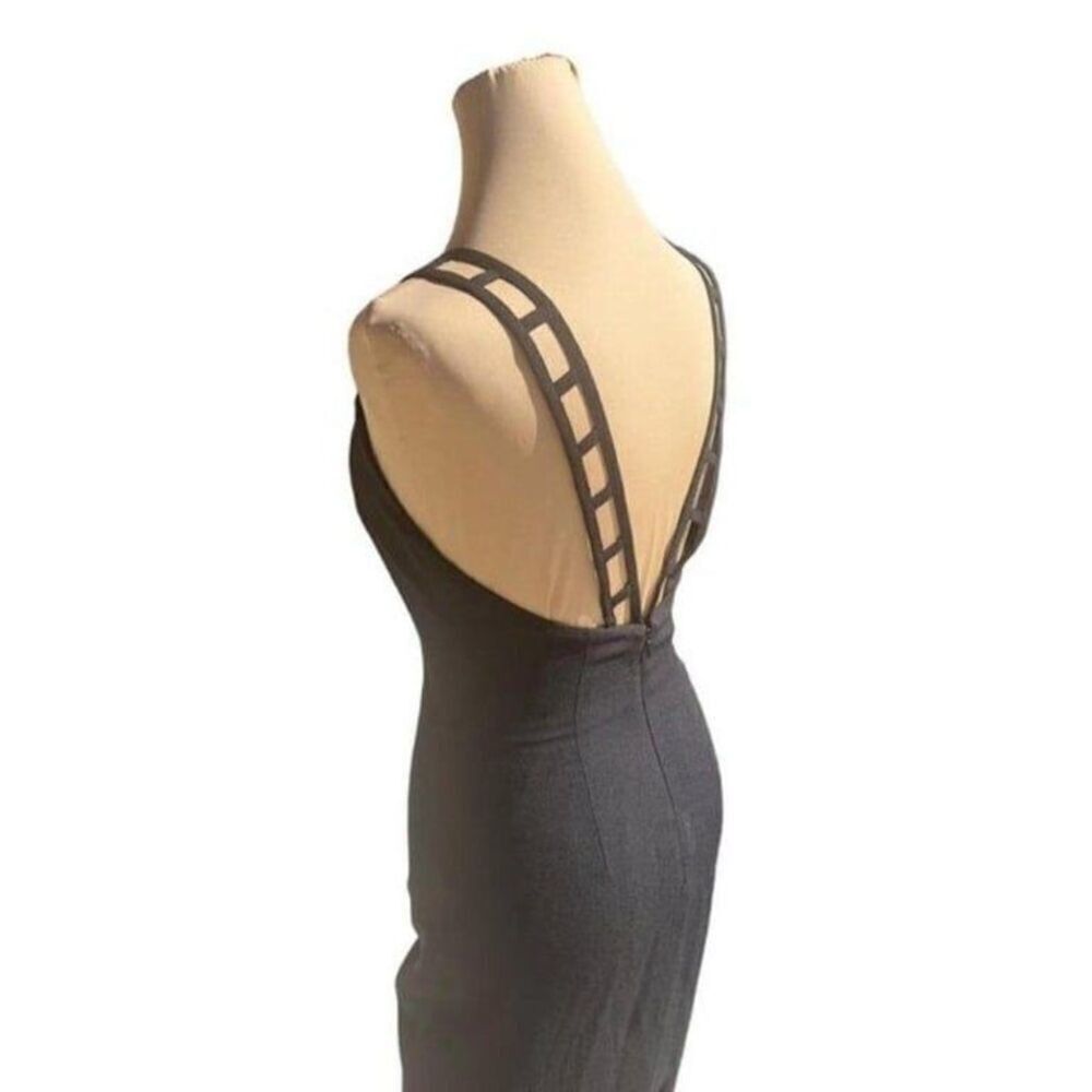Vtg Rex Lester Black Pencil Gown Sz 2 - Picture 3 of 9